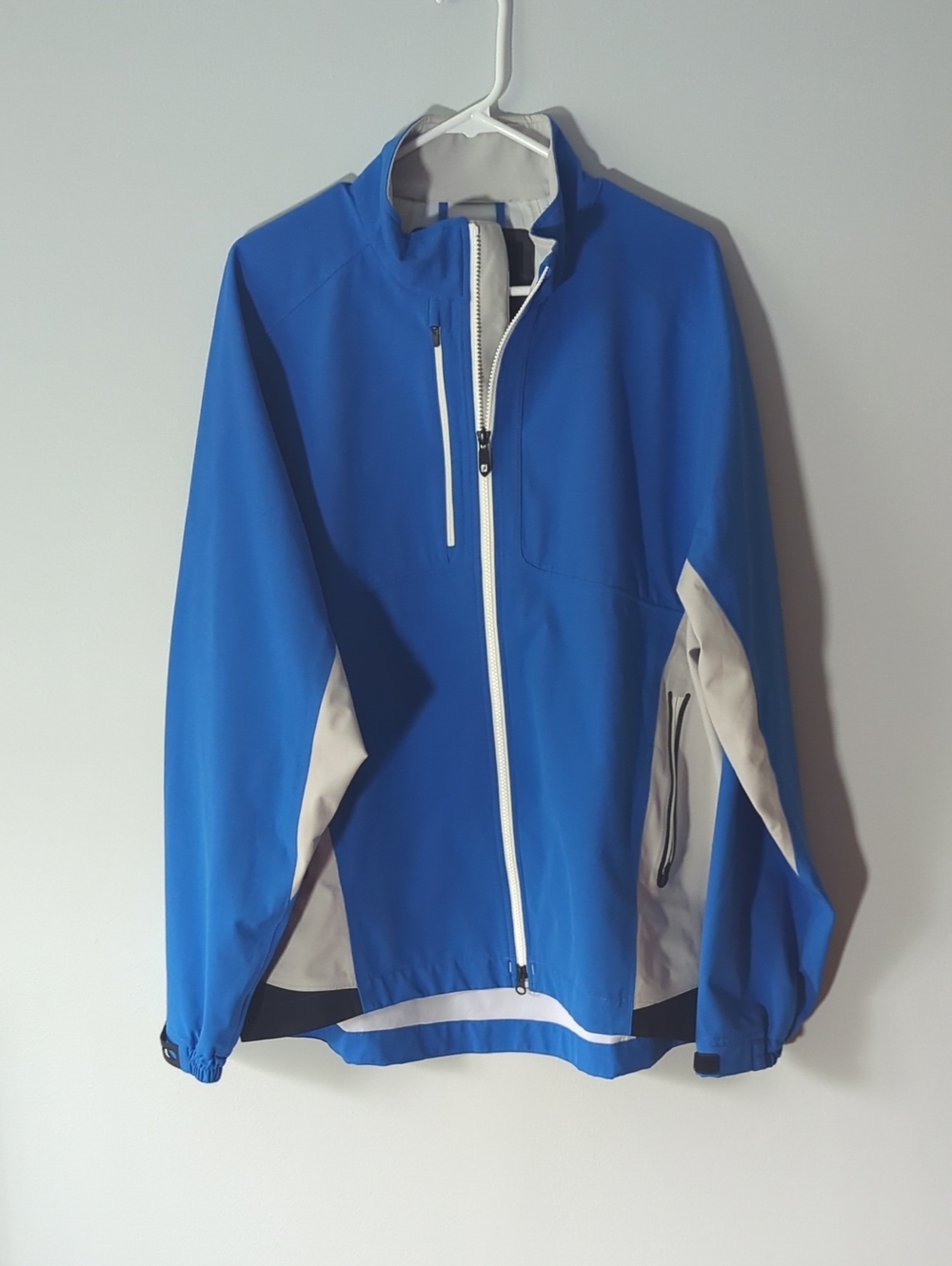 FootJoy Tour XP DryJoys Jacket - Black, Blue & Light Gray Rain Jacket
